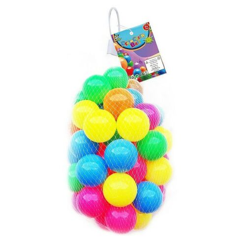 50 darabos színes műanyag labda készlet játéksátorhoz vagy labdamedencéhez, 5,5 cm átmérő