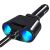 Splitter bricheta auto cu voltmetru/USB, 3,1A, 1A, 12/24V DC, 100W, 13 x 7,5 x 3,2cm, negru 139079931