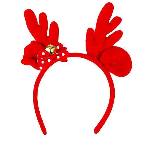 Cordeluta coarne ren, fundita si clopotel, urechi, material textil rosu 139080377