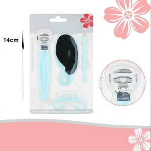 Accesorii ingrijire calcaie si pedichiura, 14 cm, plastic si otel, set 4 bucati