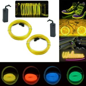 El Wire fényfüzér készlet kerékpárkerék-hangoláshoz, 4 m hosszú, inverterekkel együtt, sárga