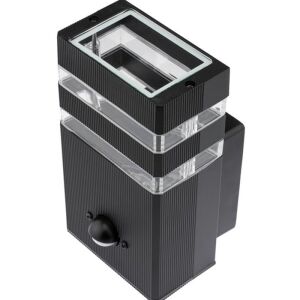 Lampa tip aplica, senzor de miscare si amurg, montare exterior, 35W, IP54, negru