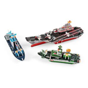 3D Puzzle 3 hordozóhajóval, többszínű kartonból - Puzzle & Kirakó