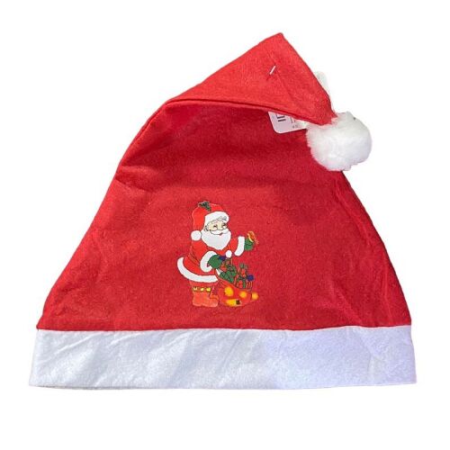 Mikulás sapka Mikulás és ajándékok mintával