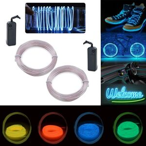 El Wire fényfüzér készlet kerékpárkerék-hangoláshoz, 4 m hosszú, inverterekkel, fehér