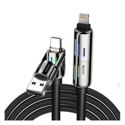 BlitzWolf 4 az 1-ben USB/Type-C/Lightning Adatkábel - 120cm, Fekete 139095750