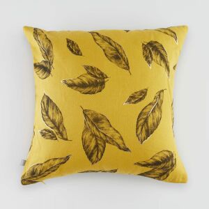 HOME & YOU sárga levélmintás párnahuzat, 45x45 cm - Díszpárna