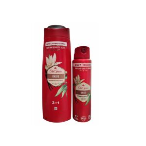 Old Spice Oasis 3-in-1 Duschgel, Shampoo und Spülung mit Oasis Deodorant Spray - Old Spice