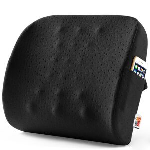 Linomag® orthopädisches Lendenkissen für Bürostuhl oder Auto, Schwarz, 40 x 35 x 10 cm