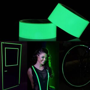 Neon Vinil Foszforeszkáló Fólia - Fehér/Zöld, Szélesség 2.5cm