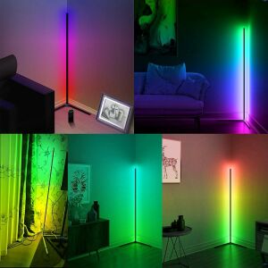 Kollázs az RGB LED sarok állólámpáról különböző színekben és beállításokban - MasterLED