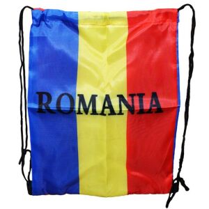 Romániai trikolór sporttáska, 1 rekeszes, textil, 30x40 cm 139099003 - Tornazsák