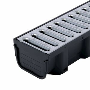 Canal drenaj MAX DRAIN cu gratar otel zincat, 1000x114x78 mm, A15