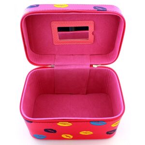 Geanta depozitare bijuterii si cosmetice, fermoar inchidere, 20 x 13 x 14 cm, roz