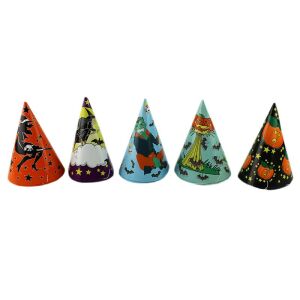 Halloween partikészlet, 37 darabos, sisakok, fúvók, lufik, girlandok, többszínű