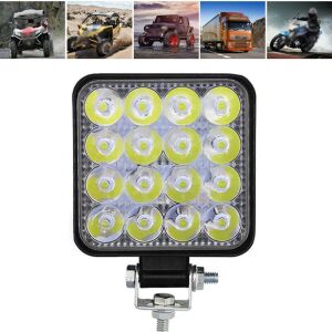 Terepjáró LED autós spotlámpa 48W, 16 halogén LED, 10-30V, alumínium ház, IP67