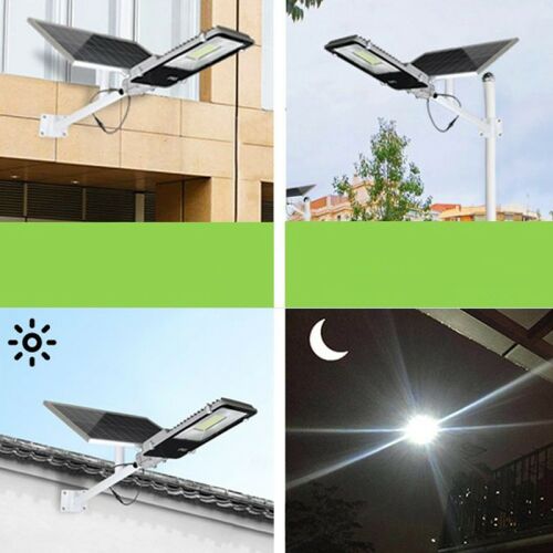 Lampa stradala solara 100W, 206 LED-uri, 2 trepte iluminare, telecomanda, aluminiu