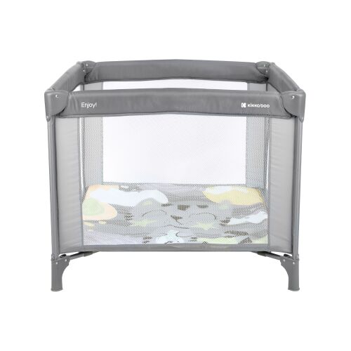 Kikkaboo Enjoy 2023 Grey Travel Playpen with Mesh Sides