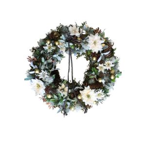 Kézzel Készített Pezsgőszínű Karácsonyi Ajtódísz Koszorú - 50 cm 139099999 - Ajtódísz