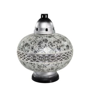 Ezüst Mozaik Vitrázs Sír Mécses - 35 cm 139100049 - Kegyeleti dekoráció