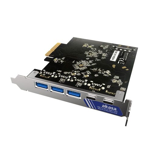 Akasa USB 3.2 Gen 2 PCIe bővítőkártya - 2x Type-C, 3x Type-A 139100590