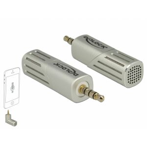 Delock egyirányú mikrofon okostelefonhoz vagy tablethez 3,5 mm-es jack csatlakozóval, ideális hangfelvételekhez, interjúkhoz és konferenciákhoz - Audio