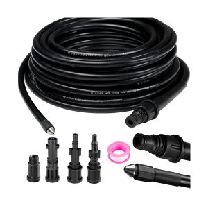 20 m-es csatorna- és csőkimosó magasnyomású tömlő 4 adapterrel, 138 bar