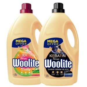 Woolite Keratin Therapy Ovocný prací prostriedok na farebné a tmavé oblečenie 2x4,5L (150 praní)