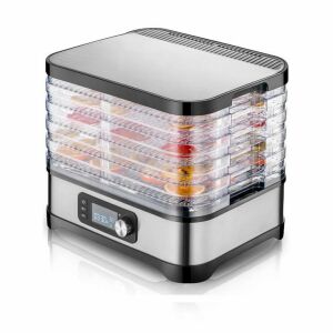 Élelmiszer Szárító - 6 Tálcás, Inox, LED Kijelző, BPA-mentes 139107536 - Aszaló