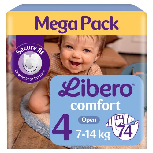Libero Comfort Mega Pack Größe 4 Windeln (7-14kg) - 74 Stück