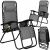 Like new! - Springos garden deckchair with cup holder, foldable, 130kg - Grey 139118697
