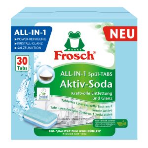 Frosch All-in-1 Aktiv Soda Geschirrspültabs, 30 Stück, für kraftvolle Reinigung und Glanz - Geschirrspülen