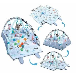 Újszerű! - Pepita 3in1 Játszószőnyeg játékhíddal és 20db labdával - Nyuszi #kék