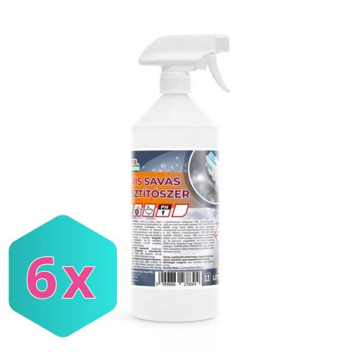 Civis Savas Tisztítószer - 6 x 1 liter, Vízkő- és Zsíroldó