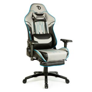Prémium Gamer Szék Párnákkal - Szürke/Fekete/Kék - Állítható, Ergonomikus