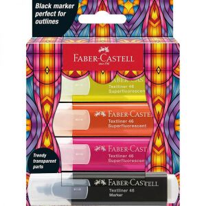 Faber-Castell Textliner 46 Glassy Szövegkiemelő Készlet - 4 db, Élénk színek 139138186 - Faber-Castell