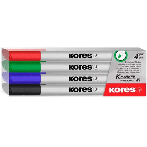 KORES K-Marker W1 Tábla Marker Készlet - 4 szín, 1-3mm