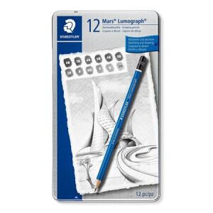STAEDTLER Mars Lumograph 100 Grafitceruza Készlet - 12 db, Fém doboz 139154195 - Grafitceruza
