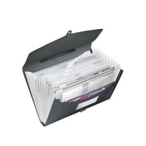 ESSELTE Vivida Harmonikatáska - A4, 12 rekeszes, Fekete 139158267 - Harmonika mappa