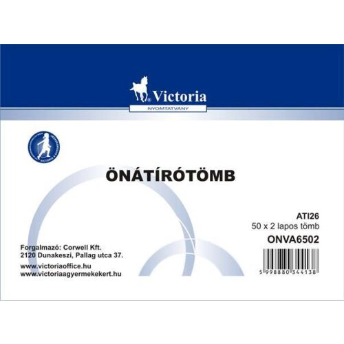 VICTORIA PAPER Önátíró Tömb - A6, 50x2 lap