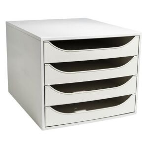 EXACOMPTA Ecobox Office Irattároló - 4 fiókos, Szürke 139170361 - Iratrendezés