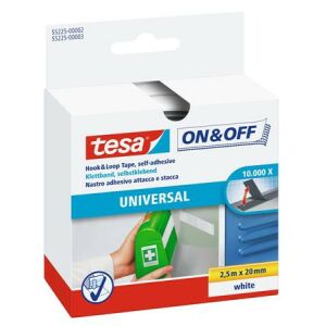 TESA On&Off Öntapadó Tépőzár - 20 mm x 2,5 m, Fehér 139182455 - Tépőzár