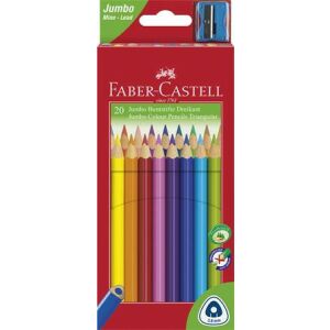 FABER-CASTELL Jumbo Színes Ceruza Készlet - 20 db, Háromszögletű 139182071 - Színes ceruza