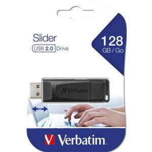 Verbatim Slider USB kulcs - 128GB, USB 2.0, Fekete 139185714 - Pendrive