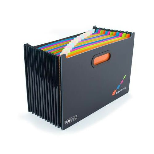 RAPESCO SupaFile Plus Harmonika Irattartó - A4+, 13 rekeszes, Fekete 139186980