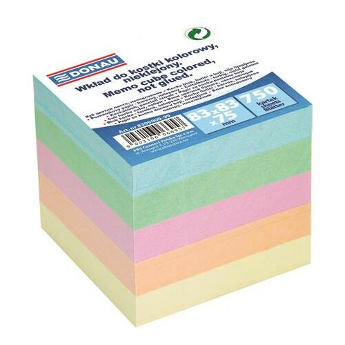 DONAU Színes Jegyzetkocka - 83x83x75 mm, 750 lap
