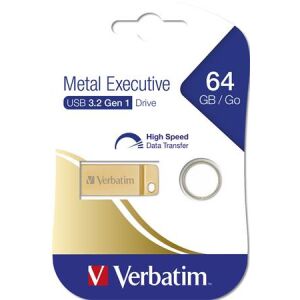 Verbatim Executive Metal Pendrive - 64GB, USB 3.2, Arany 139191263 - Pendrive