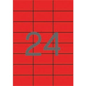 APLI Színes Etikett - 70x37mm, Piros, 2400 db 143679969 - Irodai papíráru