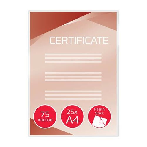 GBC Peel'n Stick Lamináló Fólia - A4, 75 mikron, Fényes, Öntapadós