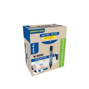 PILOT V-Board Master Fekete Táblamarker szett - 10 db + 10 betét, Utántölthető 139705187 - Marker